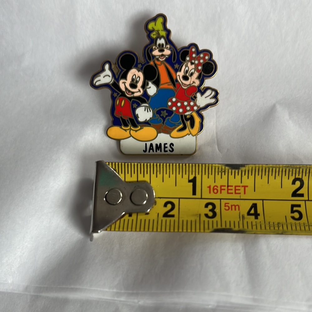 Disney Mickey Mouse, Minnie Mouse, Goofy Collector Pin with "JAMES" name - Picture 3 of 5